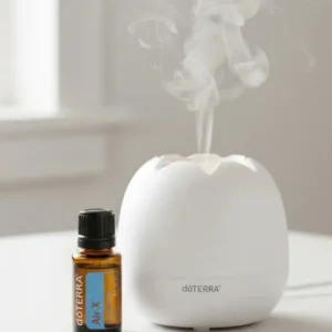 Air-x doTERRA obok dyfuzora aromaterapeutycznego doTERRA