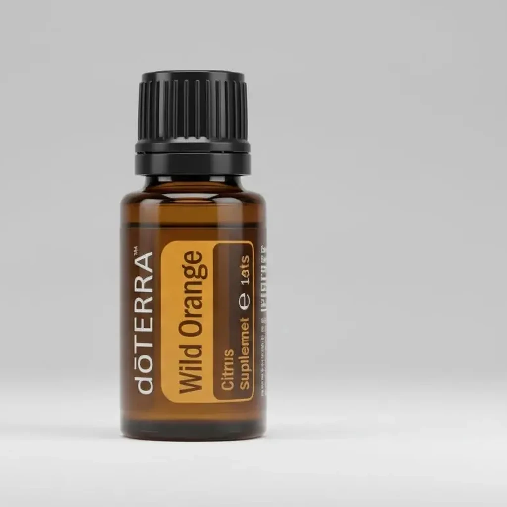 Olejek eteryczny Dzika Pomarańcza doTERRA 15 ml – zdjęcie produktowe na szarym tle
