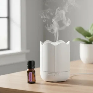 Bazylia Azjatycka (tulsi) doTERRA obok dyfuzora aromaterapeutycznego doTERRA