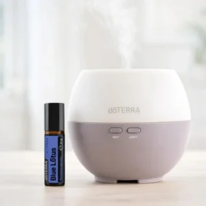 Blue Lotus Touch doTERRA na białym blacie kuchennym