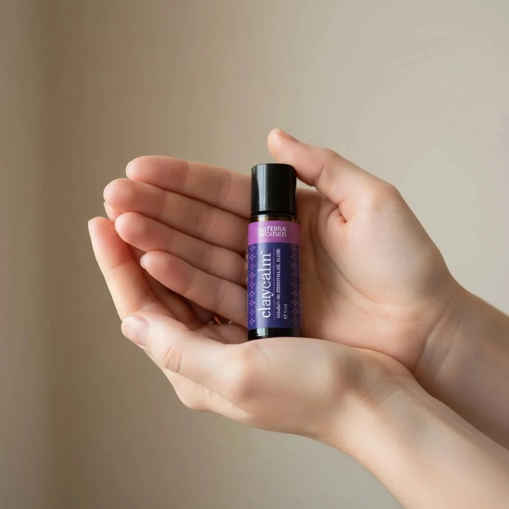 Clarycalm doTERRA obok dyfuzora aromaterapeutycznego doTERRA