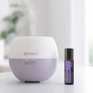 Console Touch doTERRA na białym blacie kuchennym