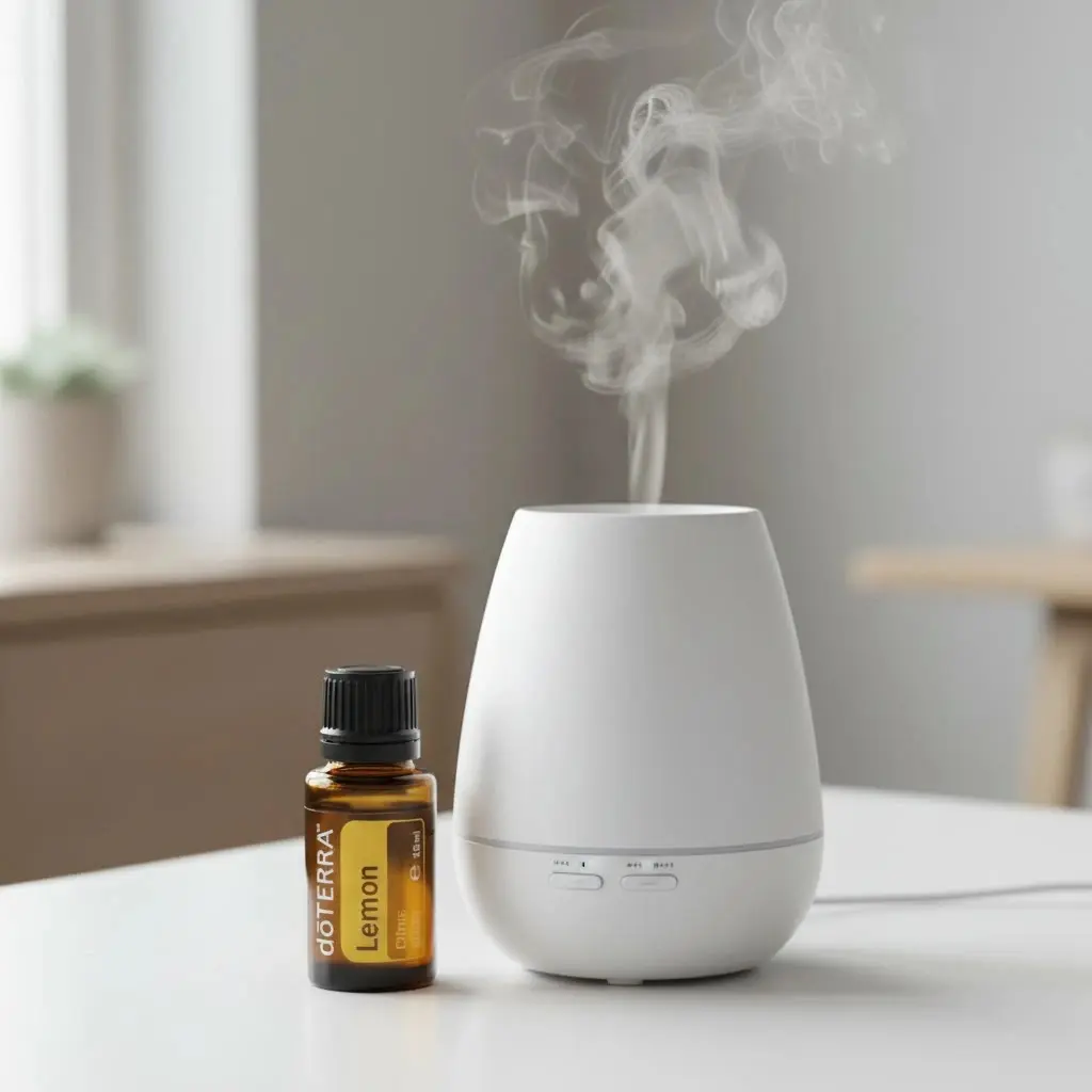 Cytryna doTERRA obok dyfuzora aromaterapeutycznego doTERRA