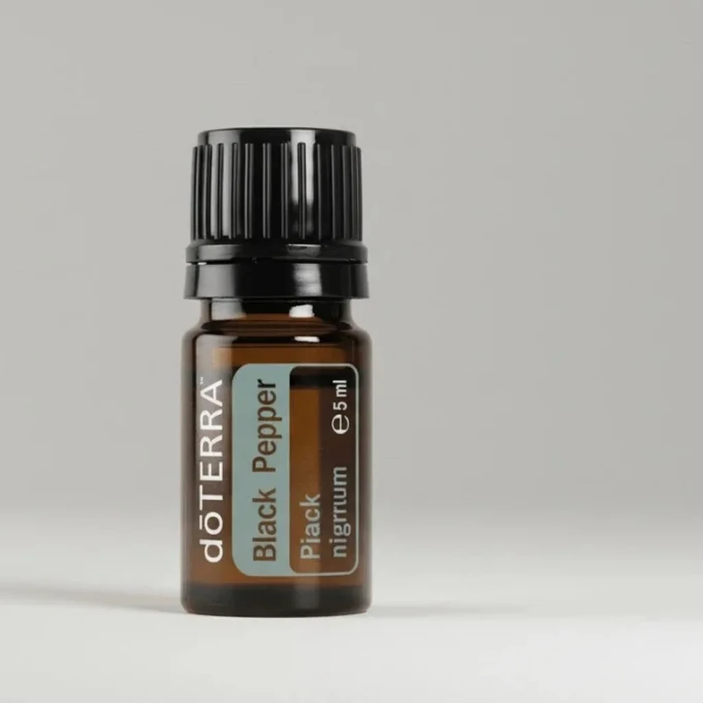 Czarny Pieprz doTERRA na szarym tle – ujęcie produktowe
