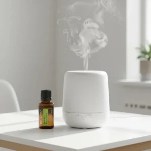 Eukaliptus Cytrynowy doTERRA obok dyfuzora aromaterapeutycznego doTERRA