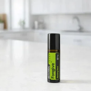 Forgive Touch doTERRA na białym blacie kuchennym