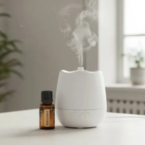 Gwajakowiec doTERRA obok dyfuzora aromaterapeutycznego doTERRA