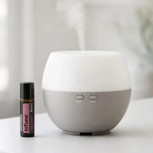 Intune doTERRA na białym blacie kuchennym