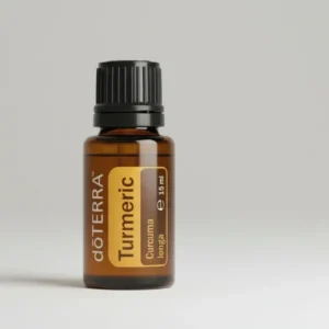 Kurkuma doTERRA na szarym tle – ujęcie produktowe