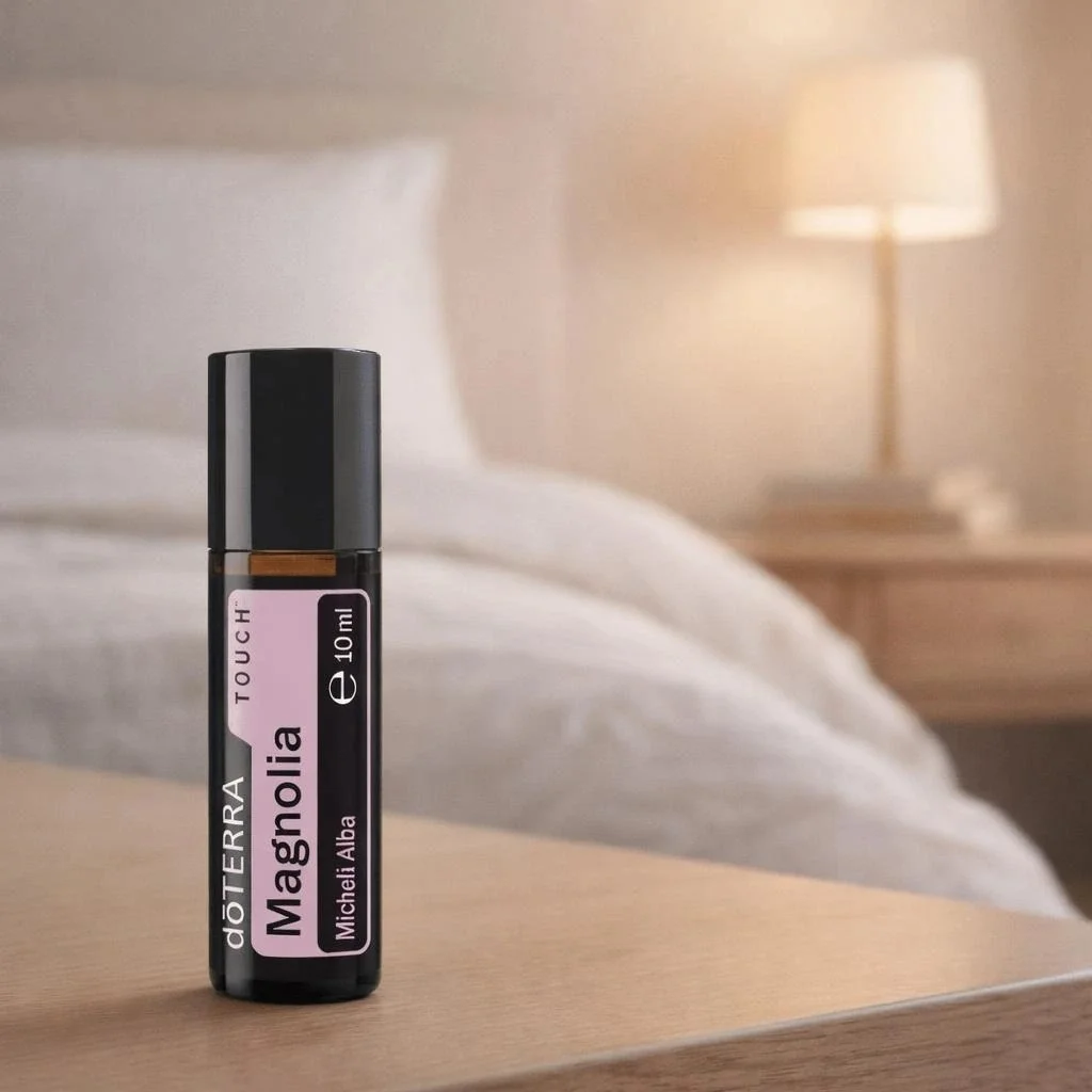Magnolia Touch doTERRA obok dyfuzora aromaterapeutycznego doTERRA