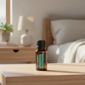 Mięta Zielona (kędzierzawa) doTERRA obok dyfuzora aromaterapeutycznego doTERRA