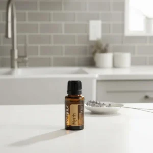 Mirra doTERRA obok dyfuzora aromaterapeutycznego doTERRA