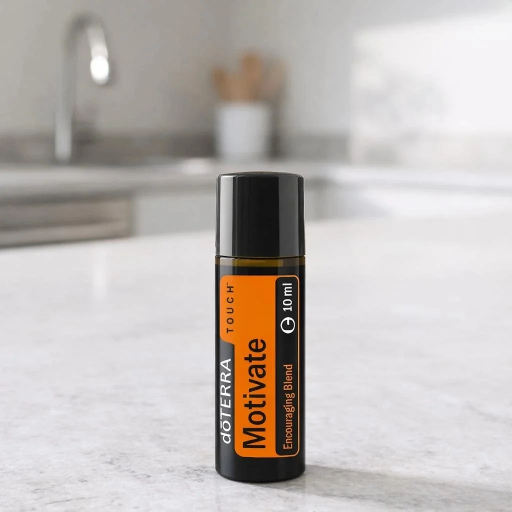Motivate Touch doTERRA obok dyfuzora aromaterapeutycznego doTERRA