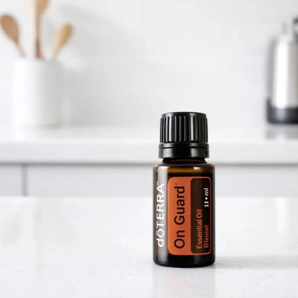 On Guard doTERRA obok dyfuzora aromaterapeutycznego doTERRA