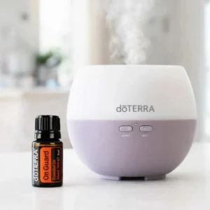 On Guard doTERRA na białym blacie kuchennym