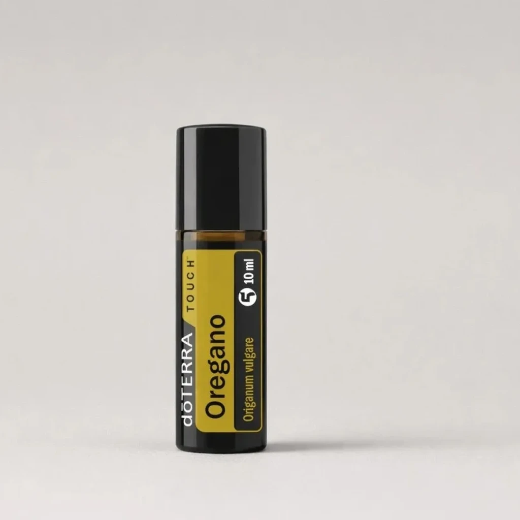 Oregano Touch doTERRA na szarym tle – ujęcie produktowe