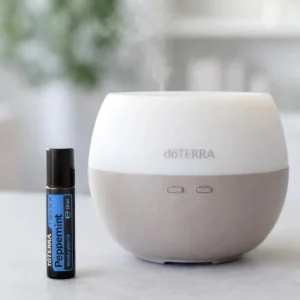 Peppermint Touch doTERRA na białym blacie kuchennym