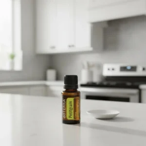 Petitgrain doTERRA na białym blacie kuchennym