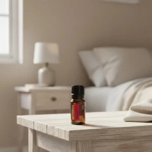 Róża doTERRA obok dyfuzora aromaterapeutycznego doTERRA