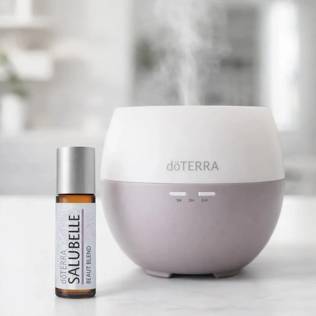 Salubelle doTERRA na białym blacie kuchennym