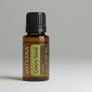 Seler (nasiona) doTERRA na szarym tle – ujęcie produktowe