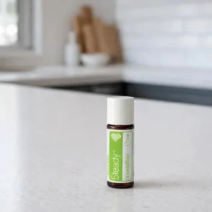 Steady doTERRA na białym blacie kuchennym