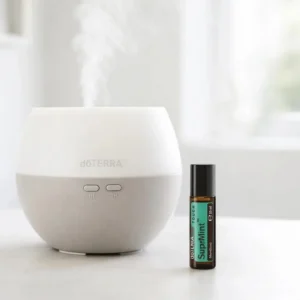 Supermint Touch doTERRA na białym blacie kuchennym