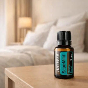 Supermint doTERRA obok dyfuzora aromaterapeutycznego doTERRA