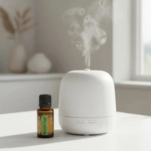 Szałwia Lawendolistna doTERRA obok dyfuzora aromaterapeutycznego doTERRA
