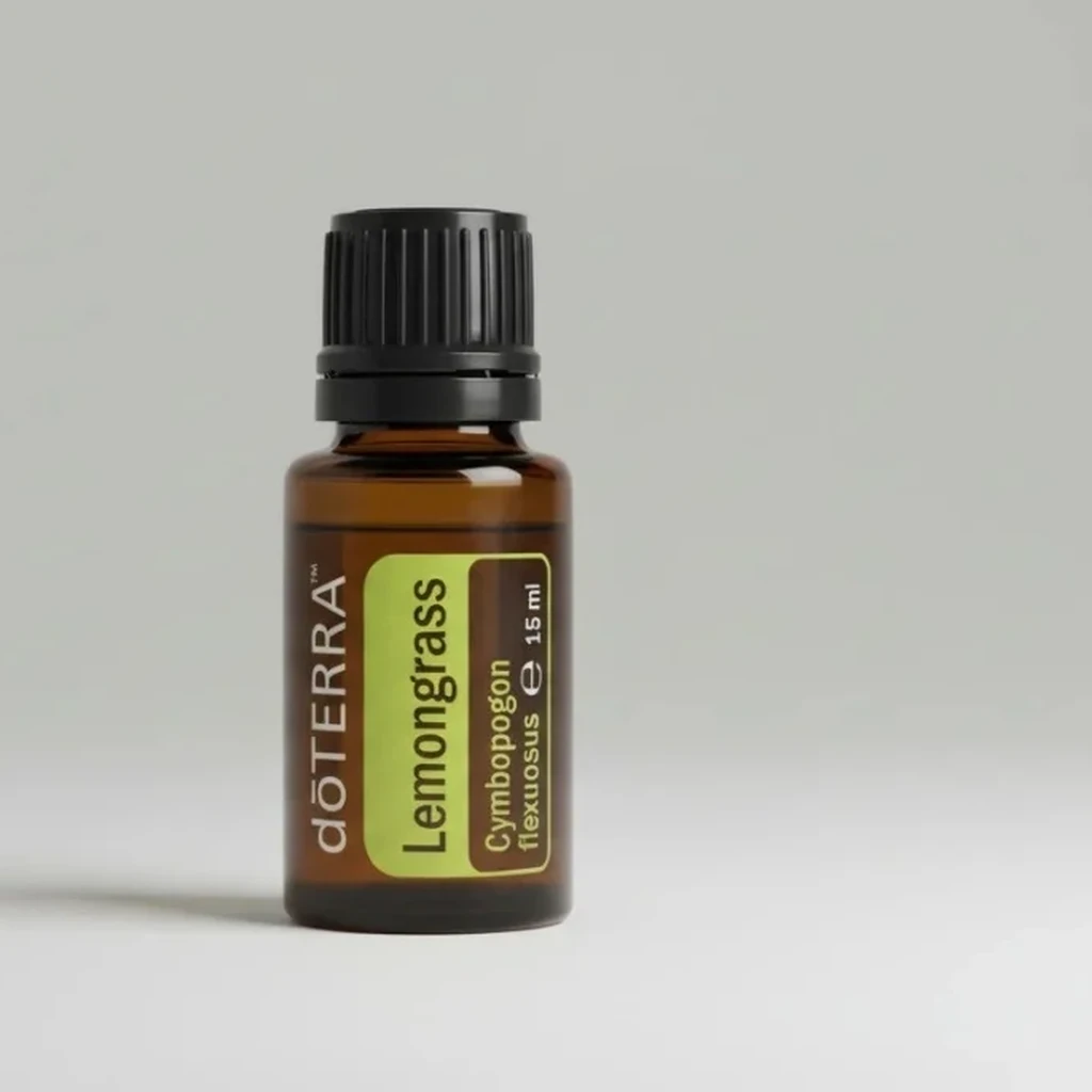 Trawa Cytrynowa doTERRA na szarym tle – ujęcie produktowe