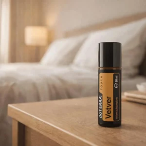 Vetiver Touch doTERRA obok dyfuzora aromaterapeutycznego doTERRA
