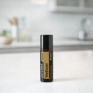 Vetiver Touch doTERRA na białym blacie kuchennym
