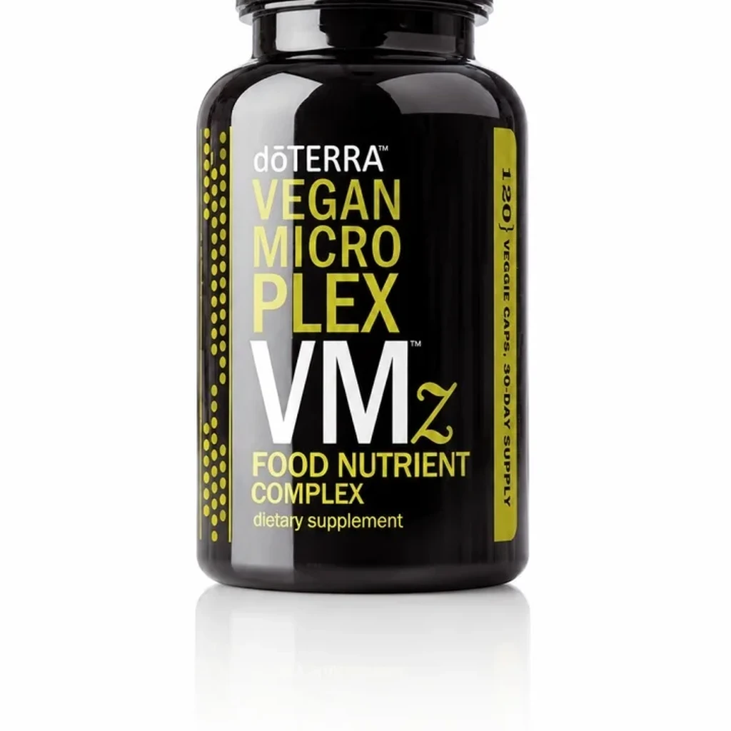 Wegański Microplex Vmz Doterra - Suplement Diety, 120 Kapsułek doTERRA – olejek eteryczny 15ml na białym tle