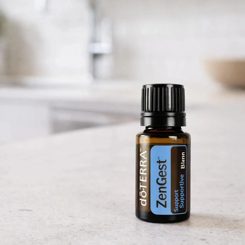 Zengest doTERRA obok dyfuzora aromaterapeutycznego doTERRA